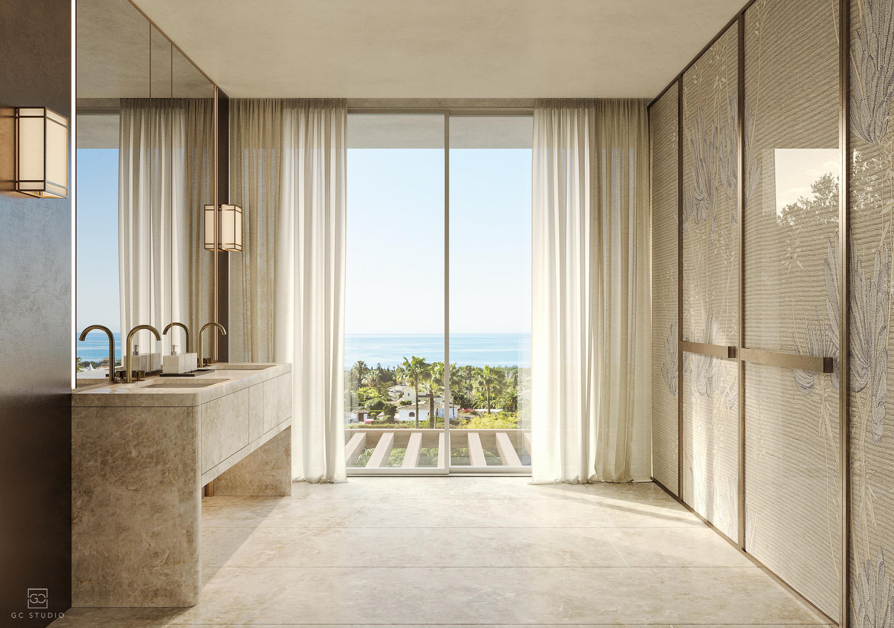 View toward Sierra Blanca from an Armani residence